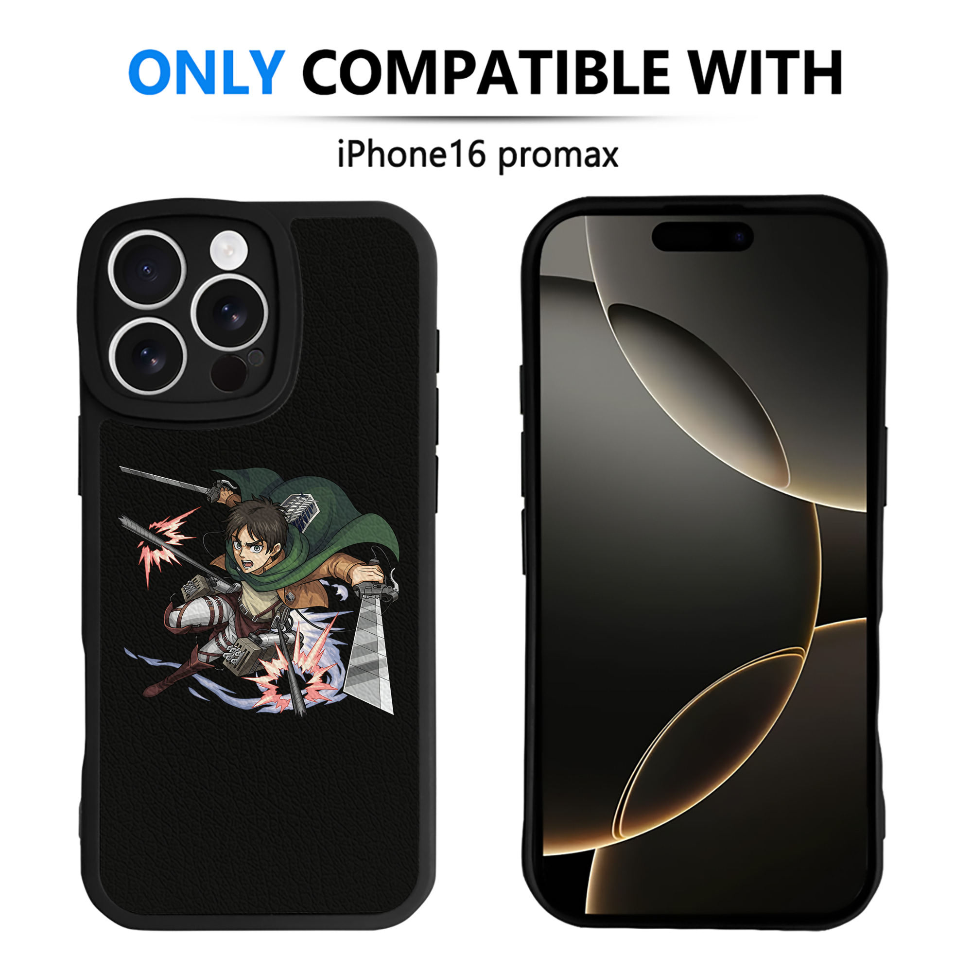 （画像用） 進撃の巨人 エレン･イェーガー Attack on Titan Eren Jäger 【iPhone 16シリーズ対応】シリコンスマホケース（レザー調） 材質：シリコン